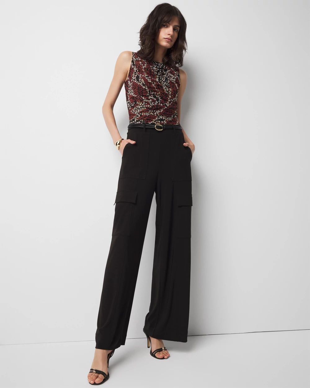 Utility Wide-Leg Jersey-Knit Pant | White House Black Market